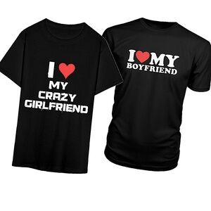 Couples shirts I❤️my Boyfriend/girlfriend tees large